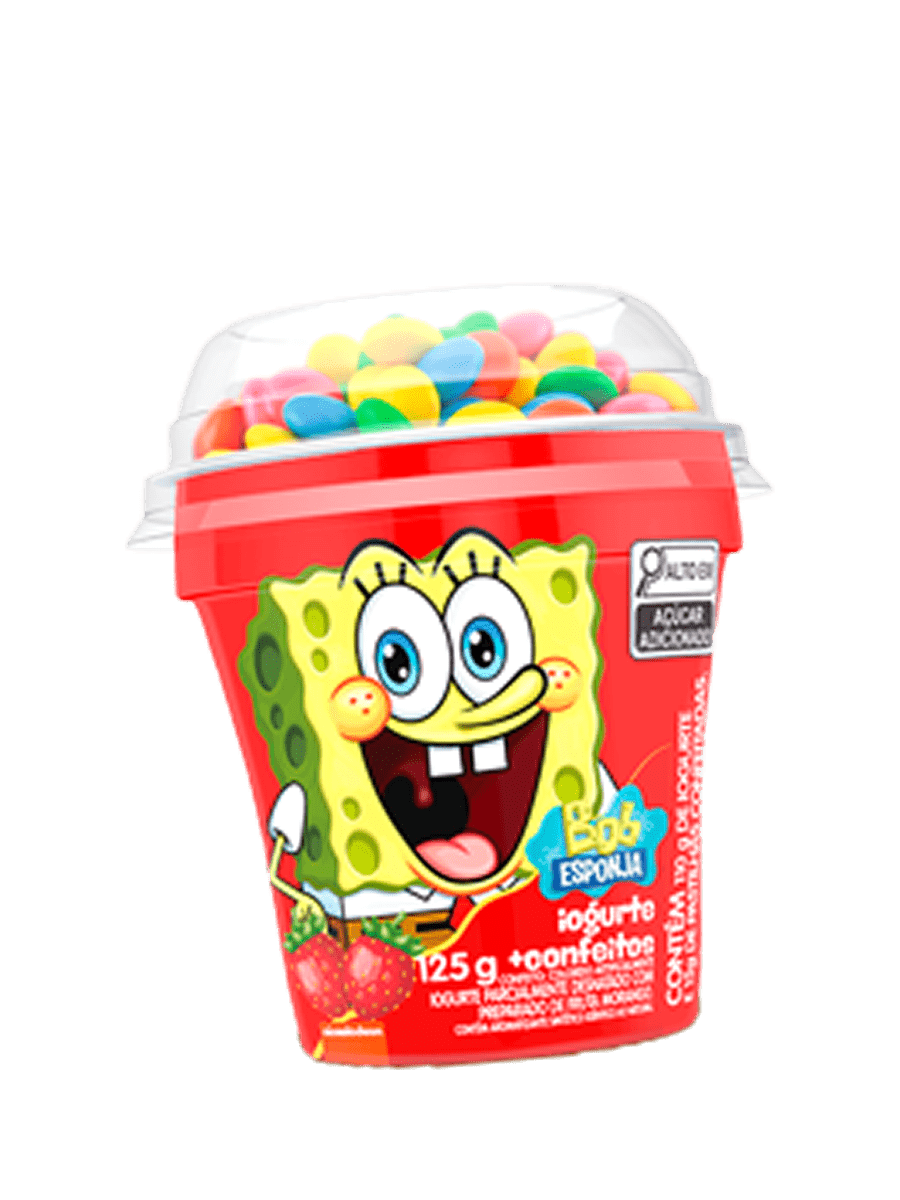 Iogurte – Bob Esponja Morango com confeite 125g