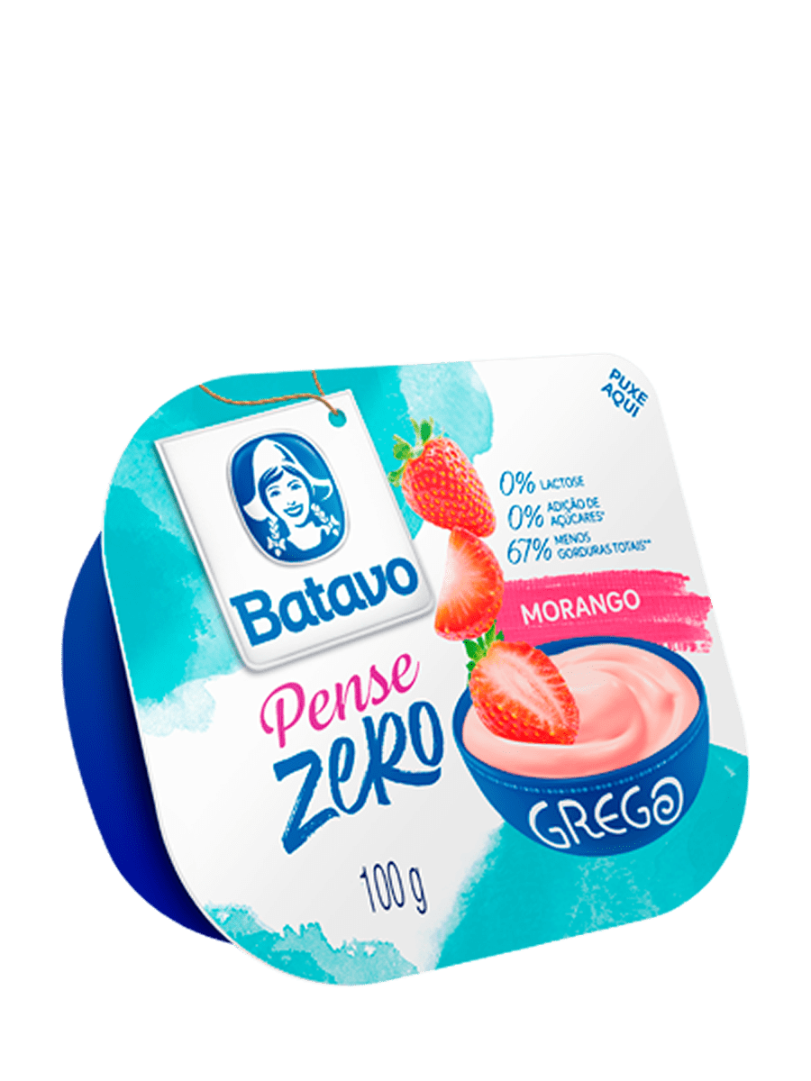 Pense Zero  – Grego Morango 100g